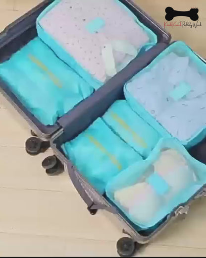 Travel Luggage Organiser Set – 6 Piece Mesh Packing Cubes & Pouches for Suitcase Clothes Storage