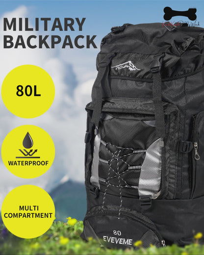 Military Backpack Tactical Hiking Camping Black