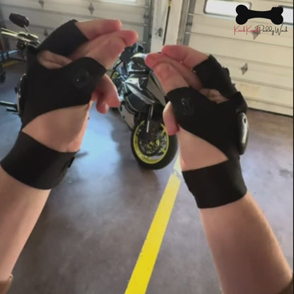 2X Outdoor Finger Glove w/ LED Light Flashlight Gloves Gear Rescue Night Fishing