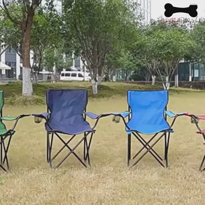 Black  Portable Outdoor Folding Chair with Carry Case Camping Fishing Seat