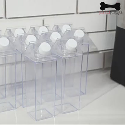 500ml/1000ml Acrylic Water Bottle Plastic Milk Carton Tumbler