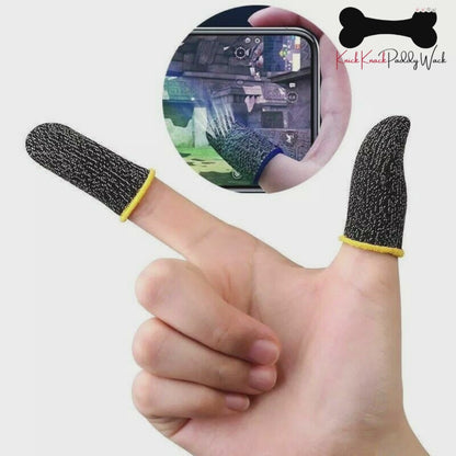 Sweatproof Mobile Gaming Finger Sleeve - Touchscreen Game Controller Thumb Gloves