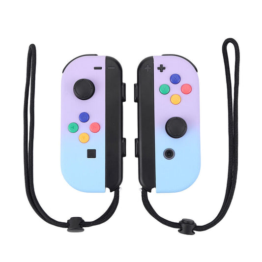 Wireless Controller Gamepad For Nintendo Switch Joy Con Left + Right - Purple&Blue Gradient + Wrist Strap
