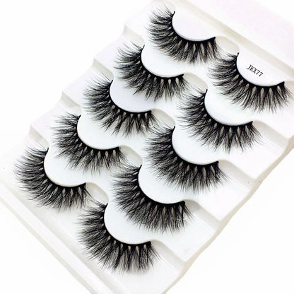 5 PAIRS Eyelashes Eye Lashes Natural Long Makeup False Mink Handmade Fake