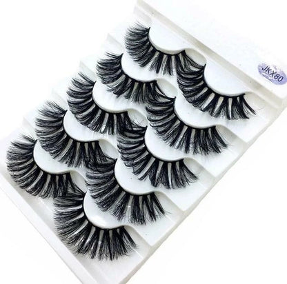 5 PAIRS Eyelashes Eye Lashes Natural Long Makeup False Mink Handmade Fake