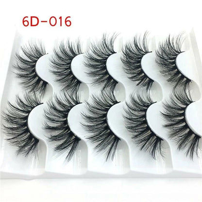 5 PAIRS Eyelashes Eye Lashes Natural Long Makeup False Mink Handmade Fake