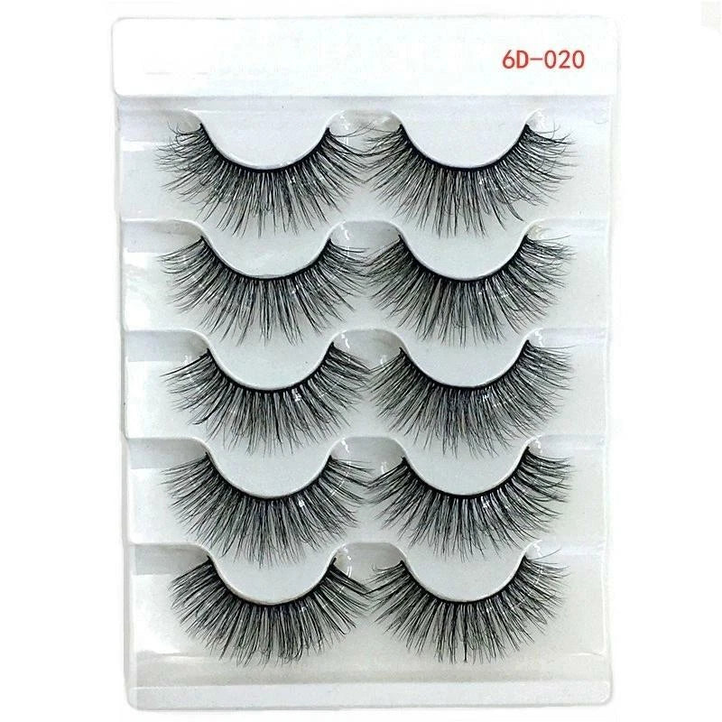 5 PAIRS Eyelashes Eye Lashes Natural Long Makeup False Mink Handmade Fake