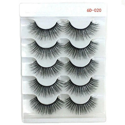 5 PAIRS Eyelashes Eye Lashes Natural Long Makeup False Mink Handmade Fake