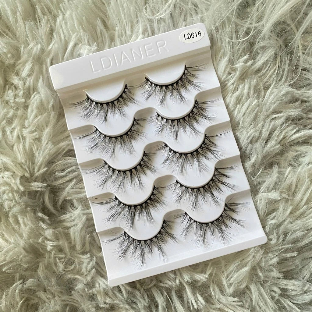 5 PAIRS Eyelashes Eye Lashes Natural Long Makeup False Mink Handmade Fake