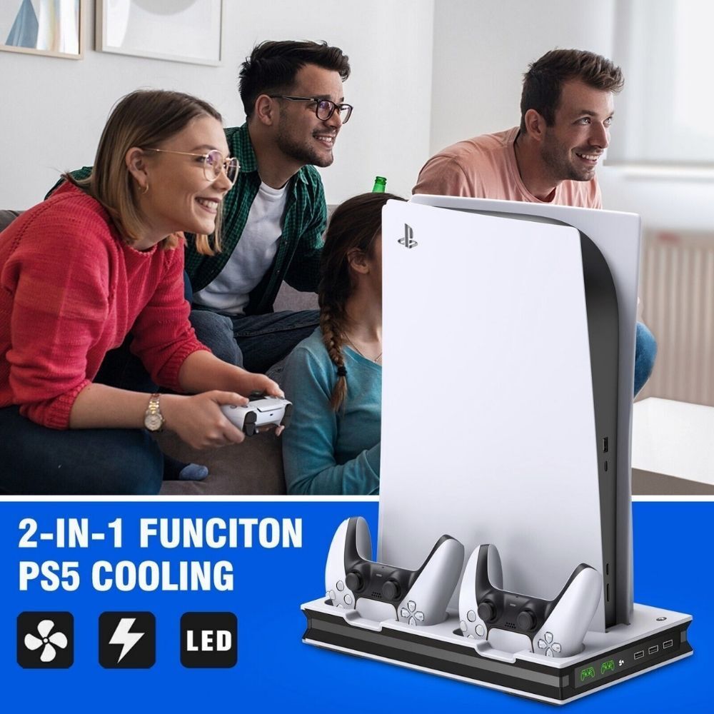 PlayStation PS5 Stand with Cooling Fan & Dual Controller Charging Dock