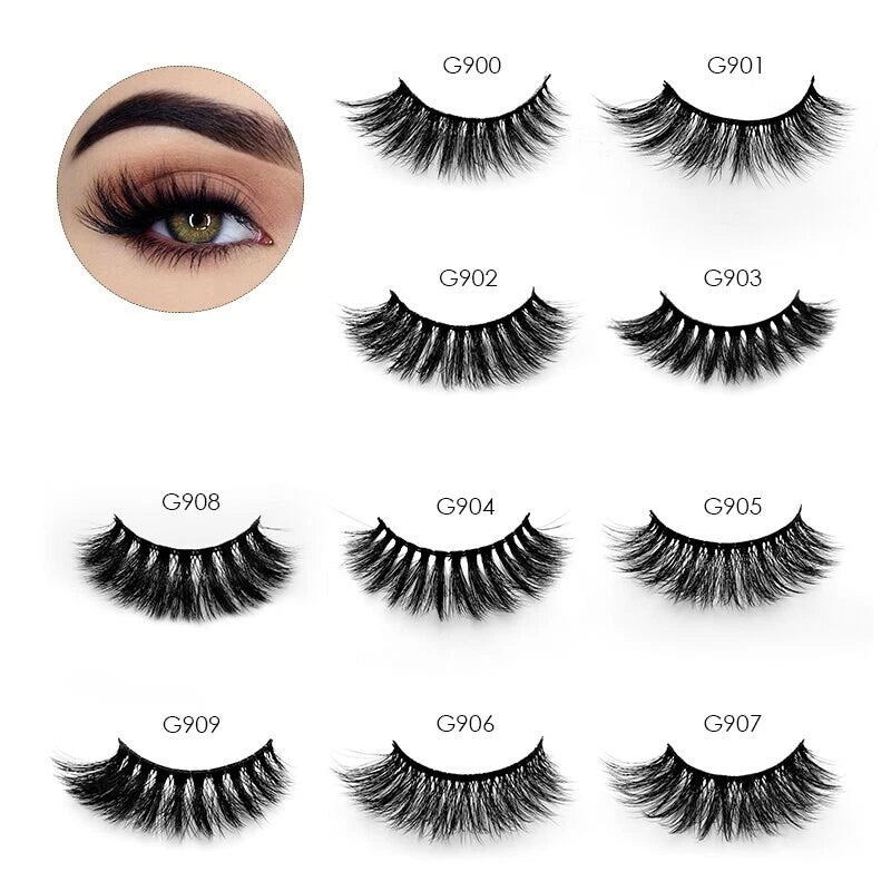 5 PAIRS Eyelashes Eye Lashes Natural Long Makeup False Mink Handmade Fake