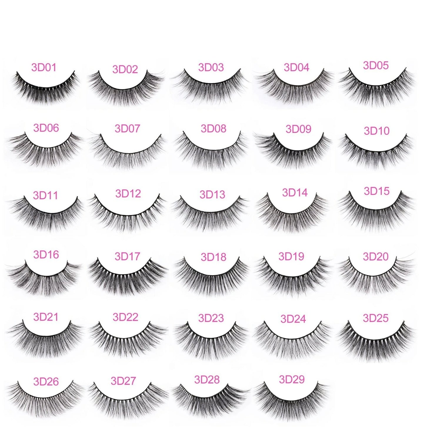 5 PAIRS Eyelashes Eye Lashes Natural Long Makeup False Mink Handmade Fake