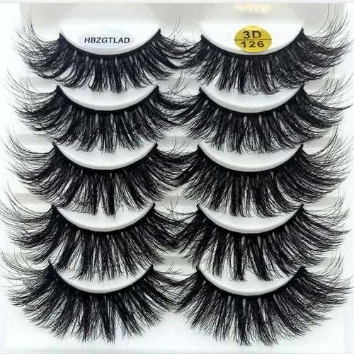 5 PAIRS Eyelashes Eye Lashes Natural Long Makeup False Mink Handmade Fake