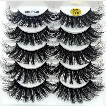 5 PAIRS Eyelashes Eye Lashes Natural Long Makeup False Mink Handmade Fake