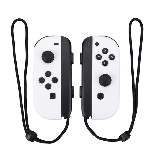 Wireless Controller Gamepad For Nintendo Switch Joy Con Left + Right - White Left & Right + Wrist Strap