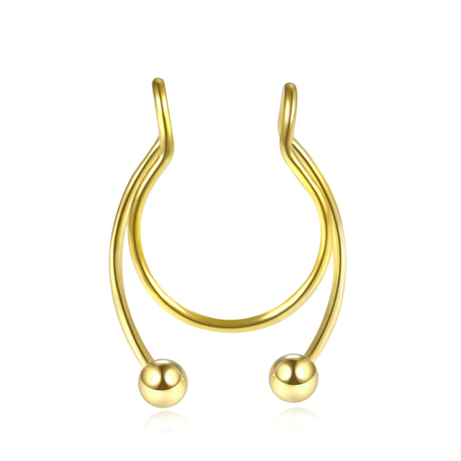 Fake Nose Ring Hoop Septum Lip C Clip Earring Piercing Body Jewellery Piercing