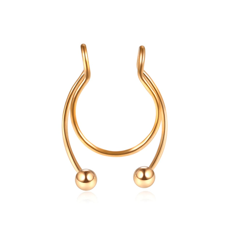 Fake Nose Ring Hoop Septum Lip C Clip Earring Piercing Body Jewellery Piercing