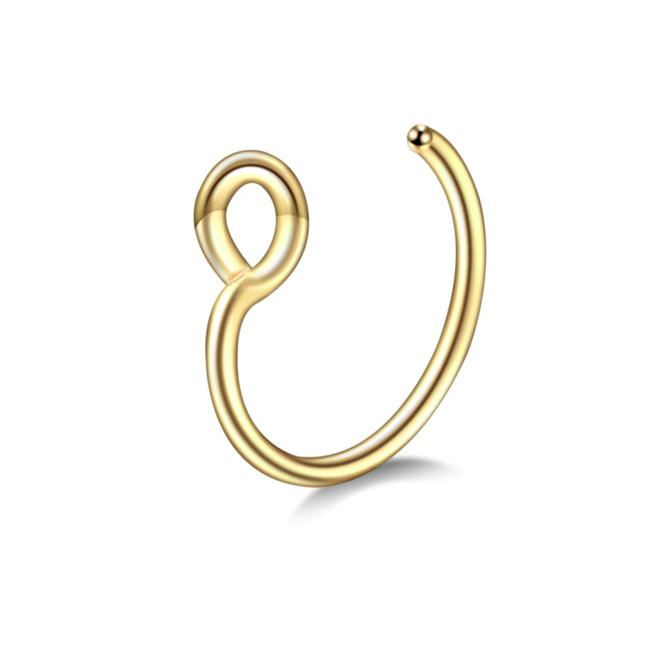 Fake Nose Ring Hoop Septum Lip C Clip Earring Piercing Body Jewellery Piercing