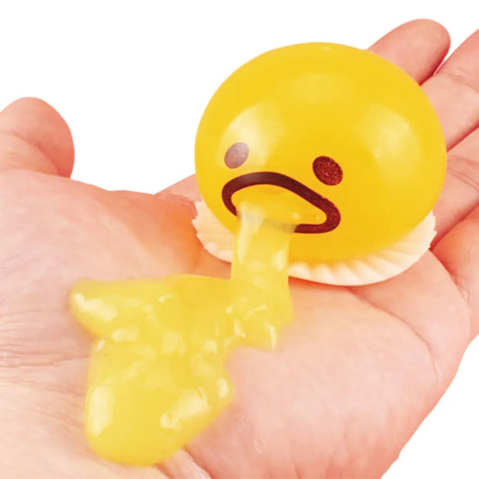 Squishy Puking Egg Yolk Squeeze Ball Yellow Goop Anti-Stress Relief Toy Vomit