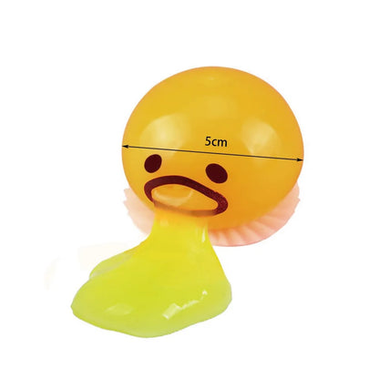 Squishy Puking Egg Yolk Squeeze Ball Yellow Goop Anti-Stress Relief Toy Vomit