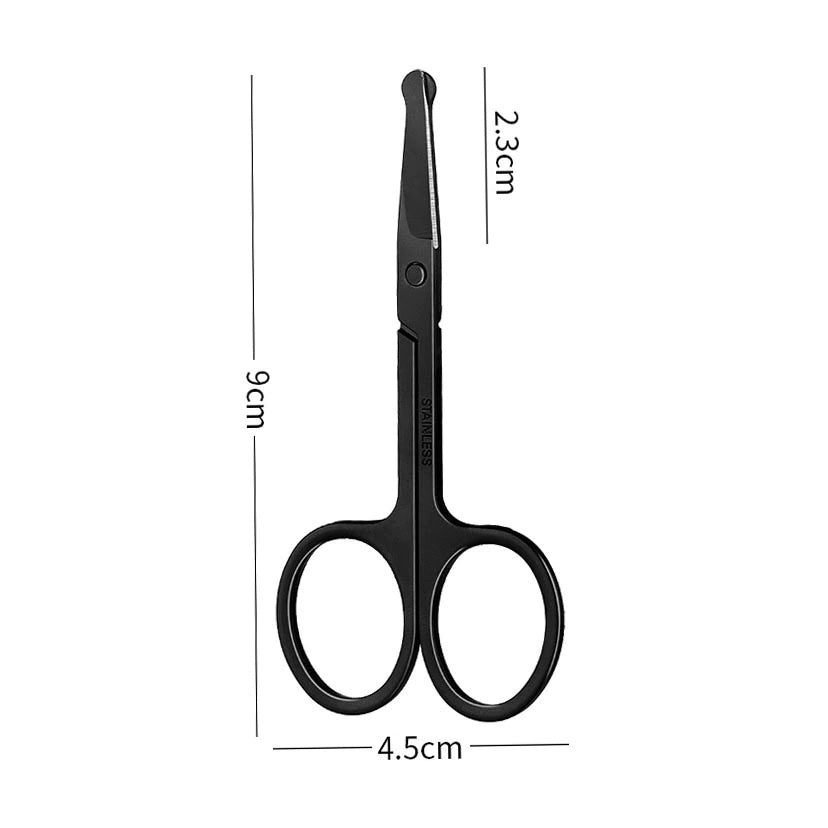 Round Head Nose Hair Trimming Scissors - Eyebrow Eyelash Manicure