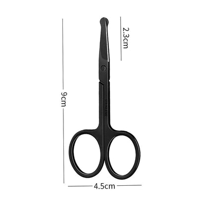 Round Head Nose Hair Trimming Scissors - Eyebrow Eyelash Manicure