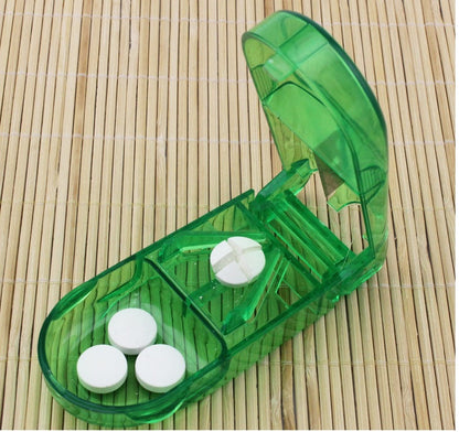 Portable Pill Cutter Tablet Vitamin Splitter Divider Travel Medicine Storage Box