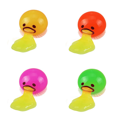 Squishy Puking Egg Yolk Squeeze Ball Yellow Goop Anti-Stress Relief Toy Vomit