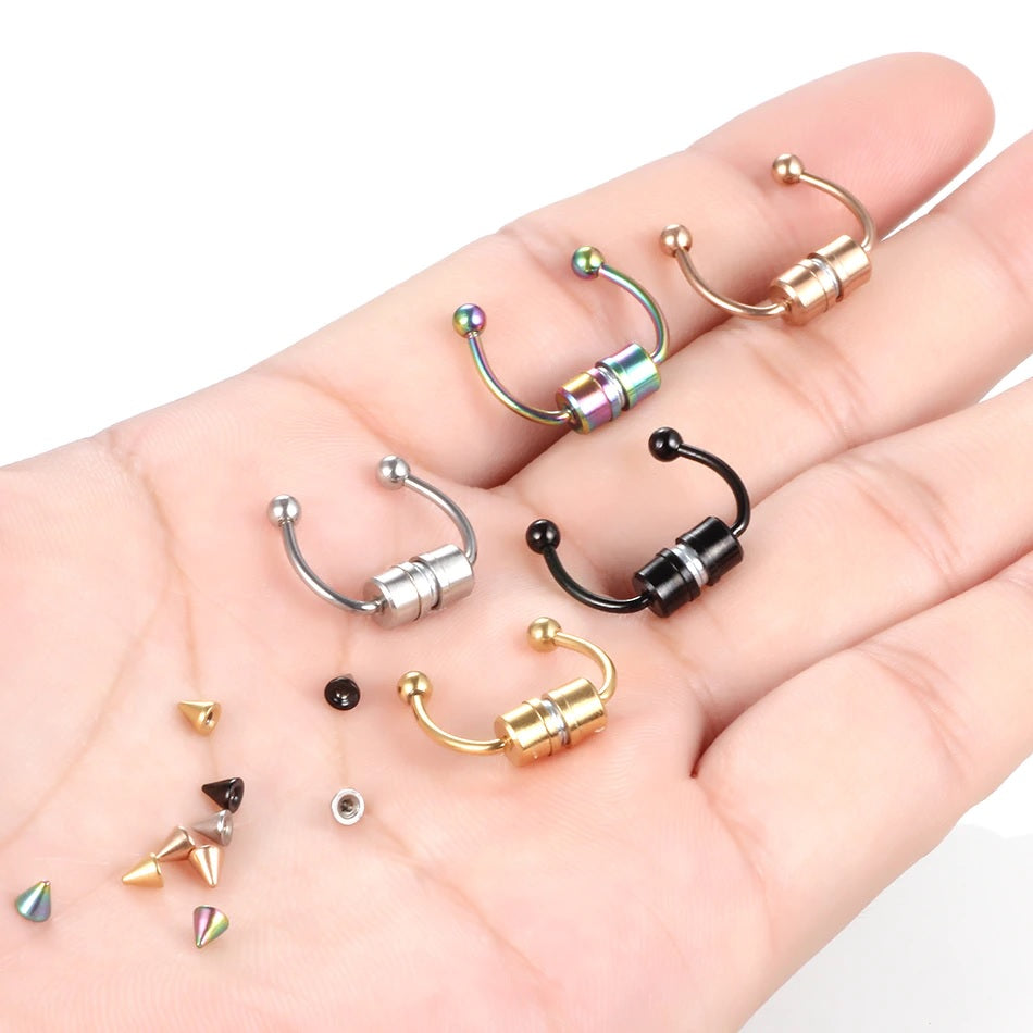 Fake Nose Ring Hoop Septum Lip C Clip Earring Piercing Body Jewellery Piercing