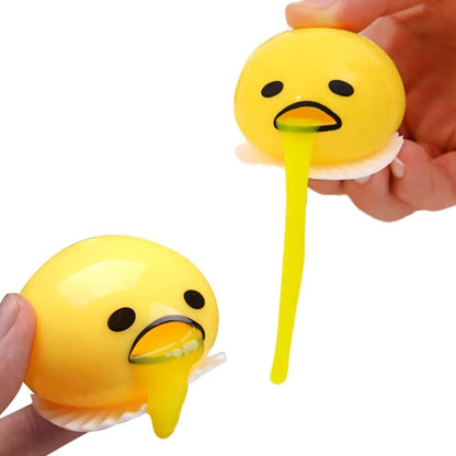 Squishy Puking Egg Yolk Squeeze Ball Yellow Goop Anti-Stress Relief Toy Vomit