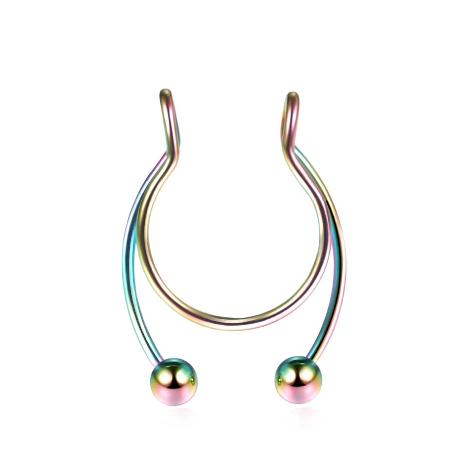 Fake Nose Ring Hoop Septum Lip C Clip Earring Piercing Body Jewellery Piercing