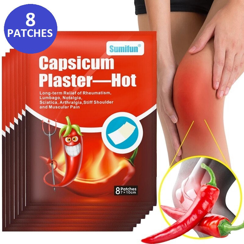 Hot Herbal Capsicum Pain Relief Patches Capsicum Plaster for Muscle Strain