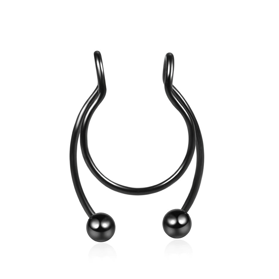 Fake Nose Ring Hoop Septum Lip C Clip Earring Piercing Body Jewellery Piercing