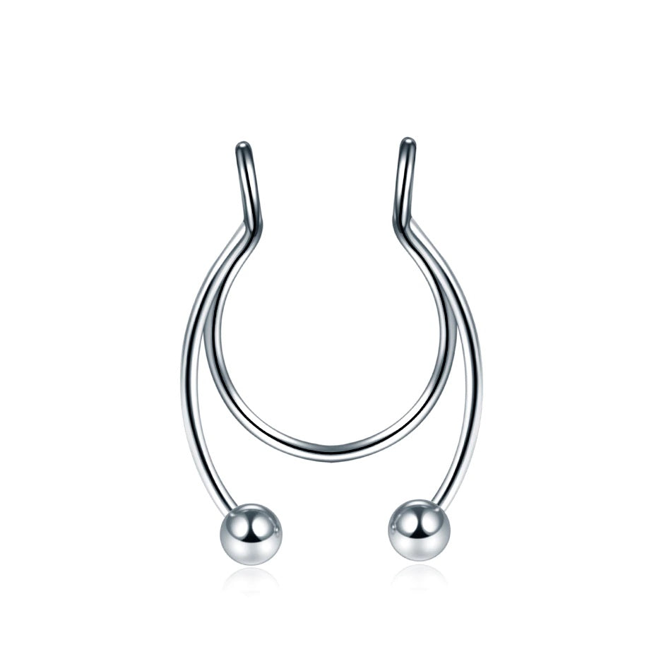 Fake Nose Ring Hoop Septum Lip C Clip Earring Piercing Body Jewellery Piercing