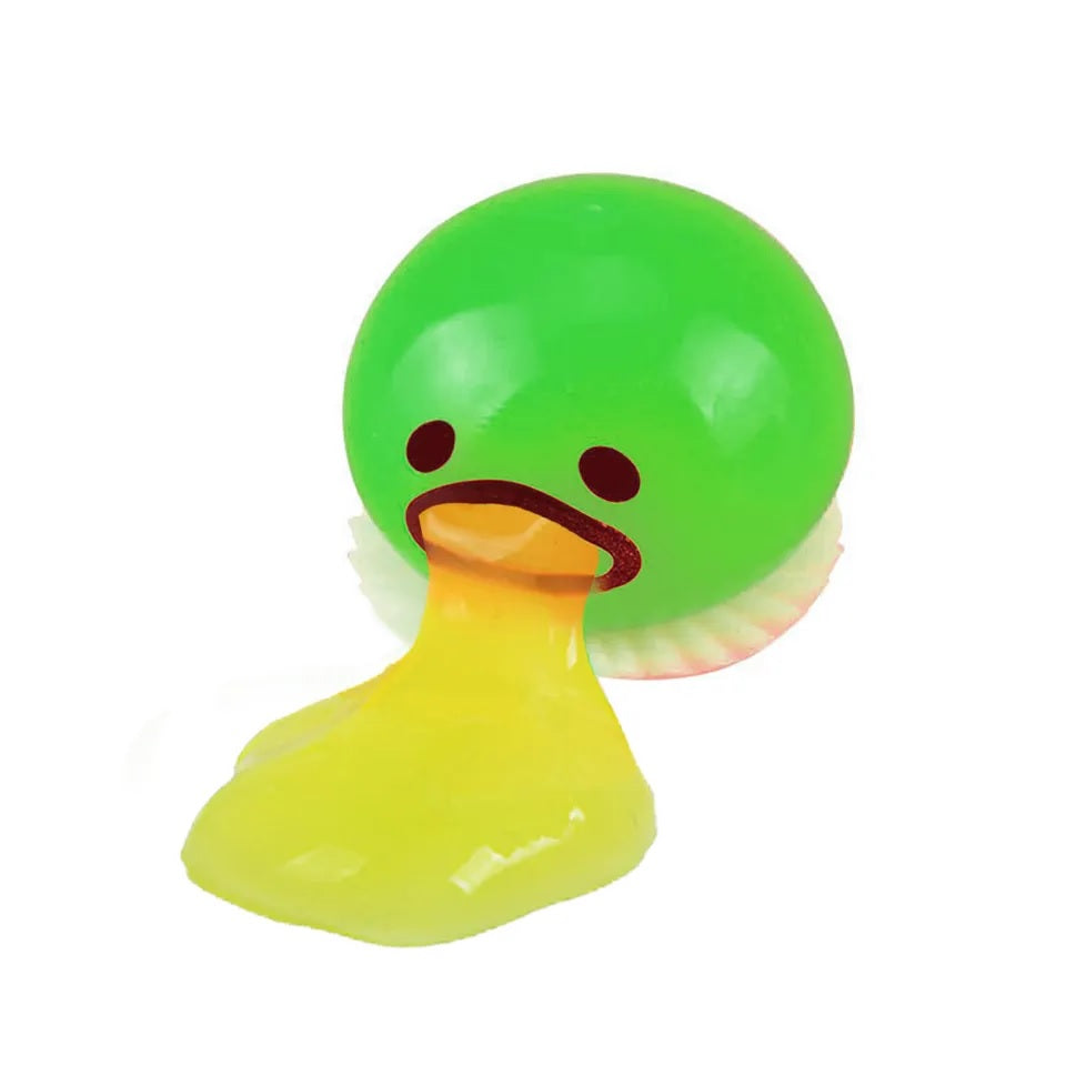 Squishy Puking Egg Yolk Squeeze Ball Yellow Goop Anti-Stress Relief Toy Vomit