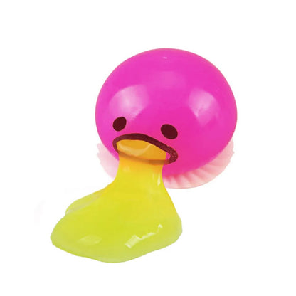 Squishy Puking Egg Yolk Squeeze Ball Yellow Goop Anti-Stress Relief Toy Vomit