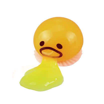 Squishy Puking Egg Yolk Squeeze Ball Yellow Goop Anti-Stress Relief Toy Vomit